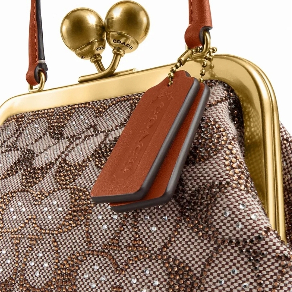 Coach Kisslock Crystal Jacquard Handbag CCC53 - Picture 3 of 5